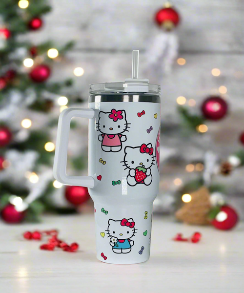 40oz Custom Quencher Tumbler – Kitty Inspired