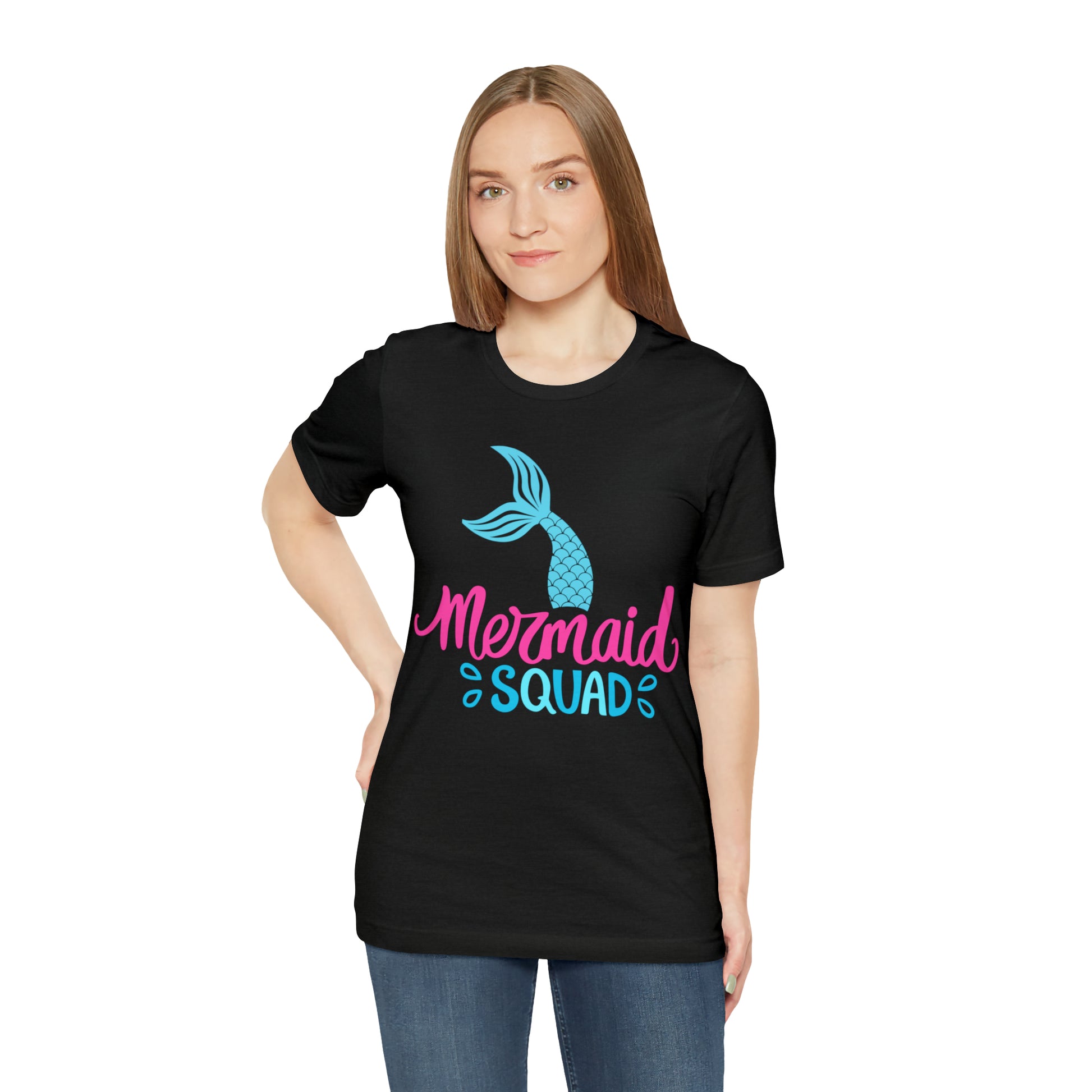 Be a Mermaid T-Shirt - Unisex jersey tee with an enchanting design, soft cotton fabric, and ribbed knit collars, perfect for mermaid enthusiasts and lovers of mermaid-inspired clothing."