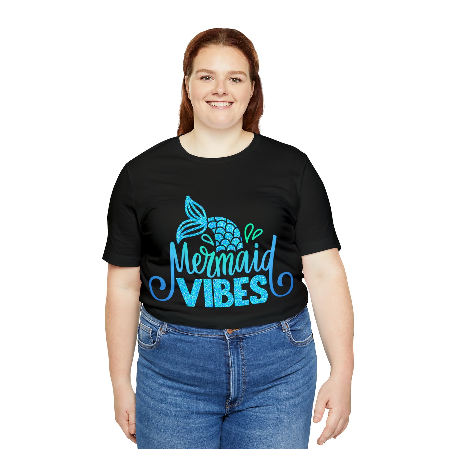 Mermaid Vives T-Shirt - Unisex jersey tee with an enchanting design, soft cotton fabric, and ribbed knit collars, perfect for mermaid enthusiasts and lovers of mermaid-inspired clothing."