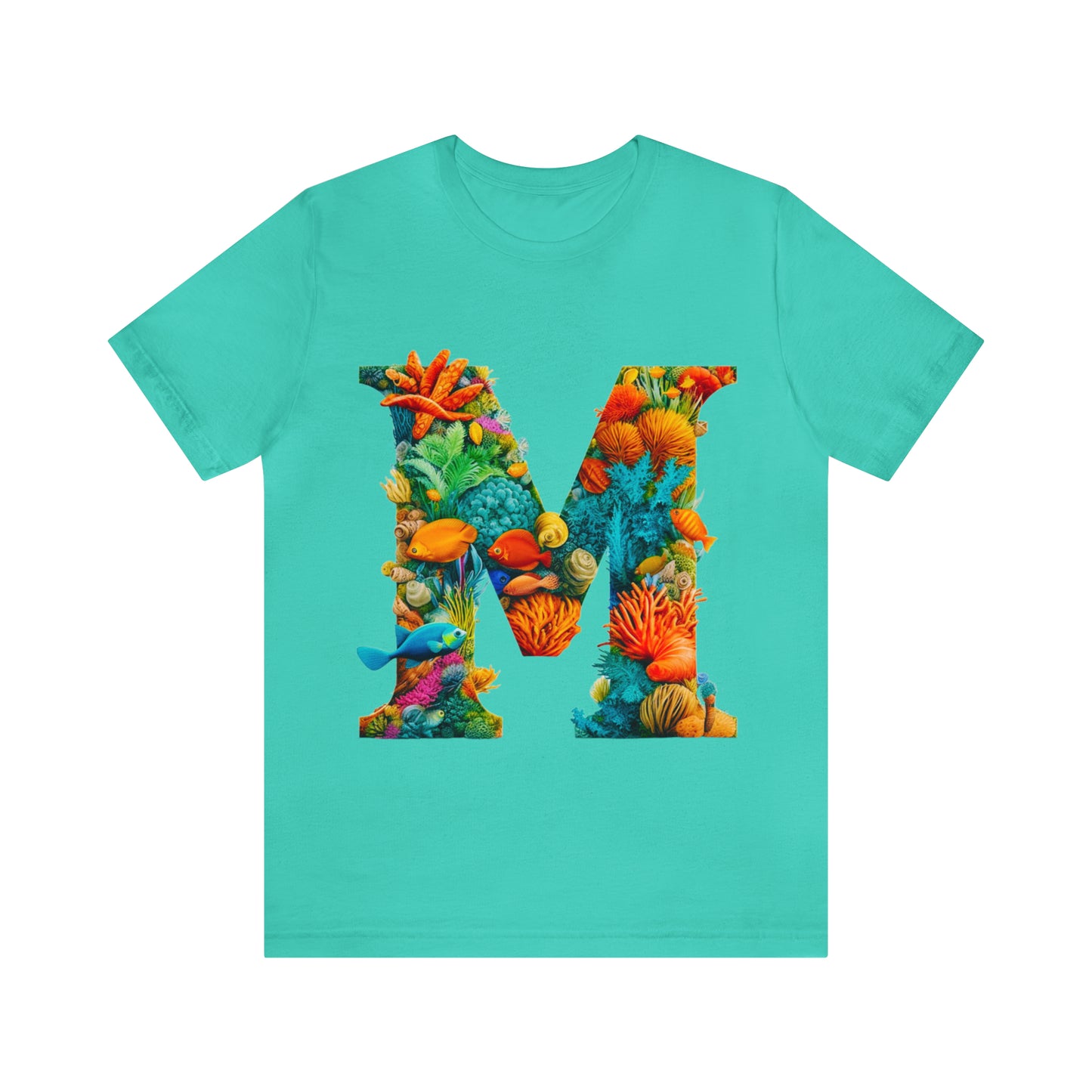 Custom Initial  - Sea Coral, Mermaid T-shirt