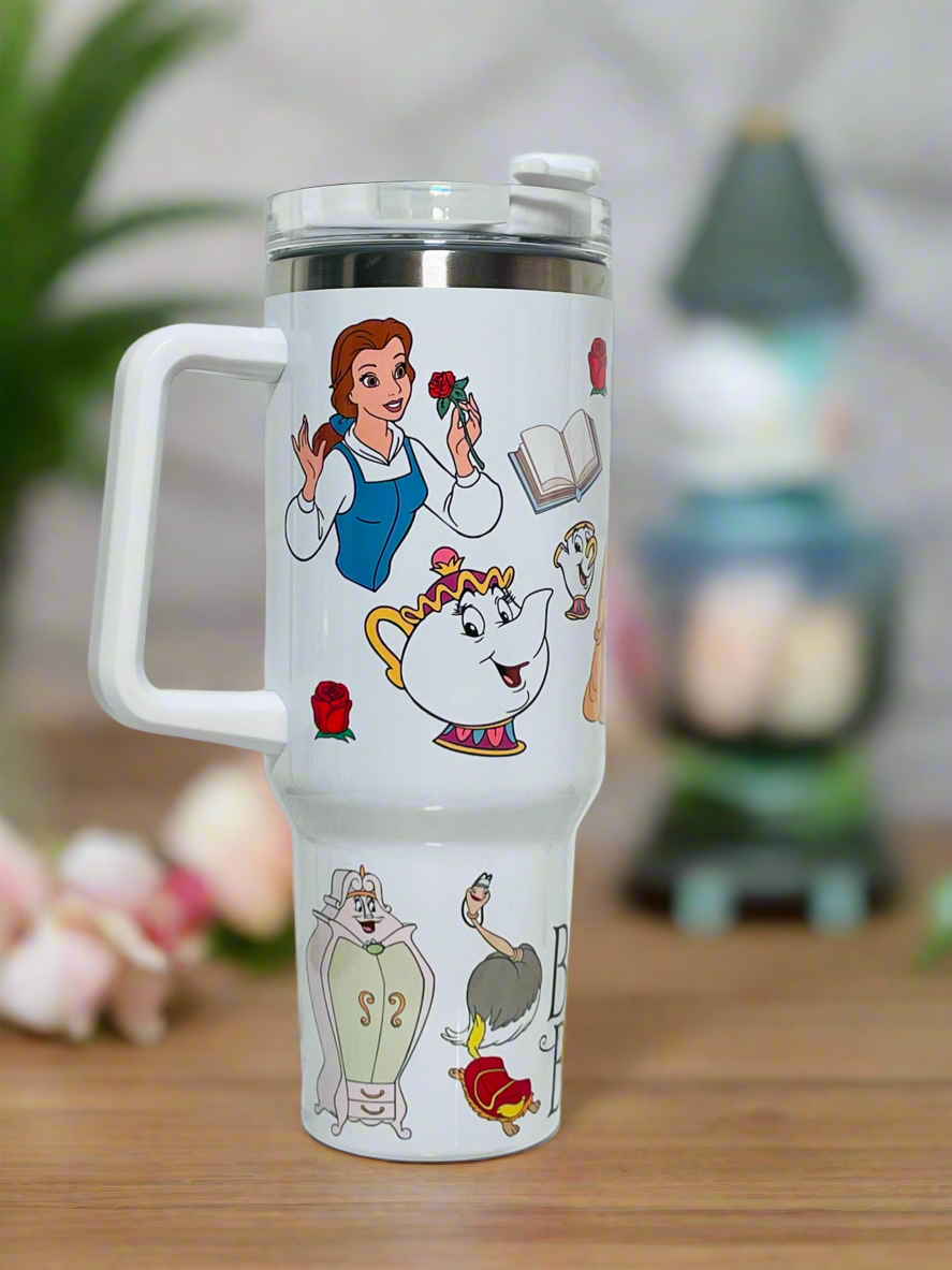40oz Custom Quencher Tumbler – Beauty for Beast Inspired