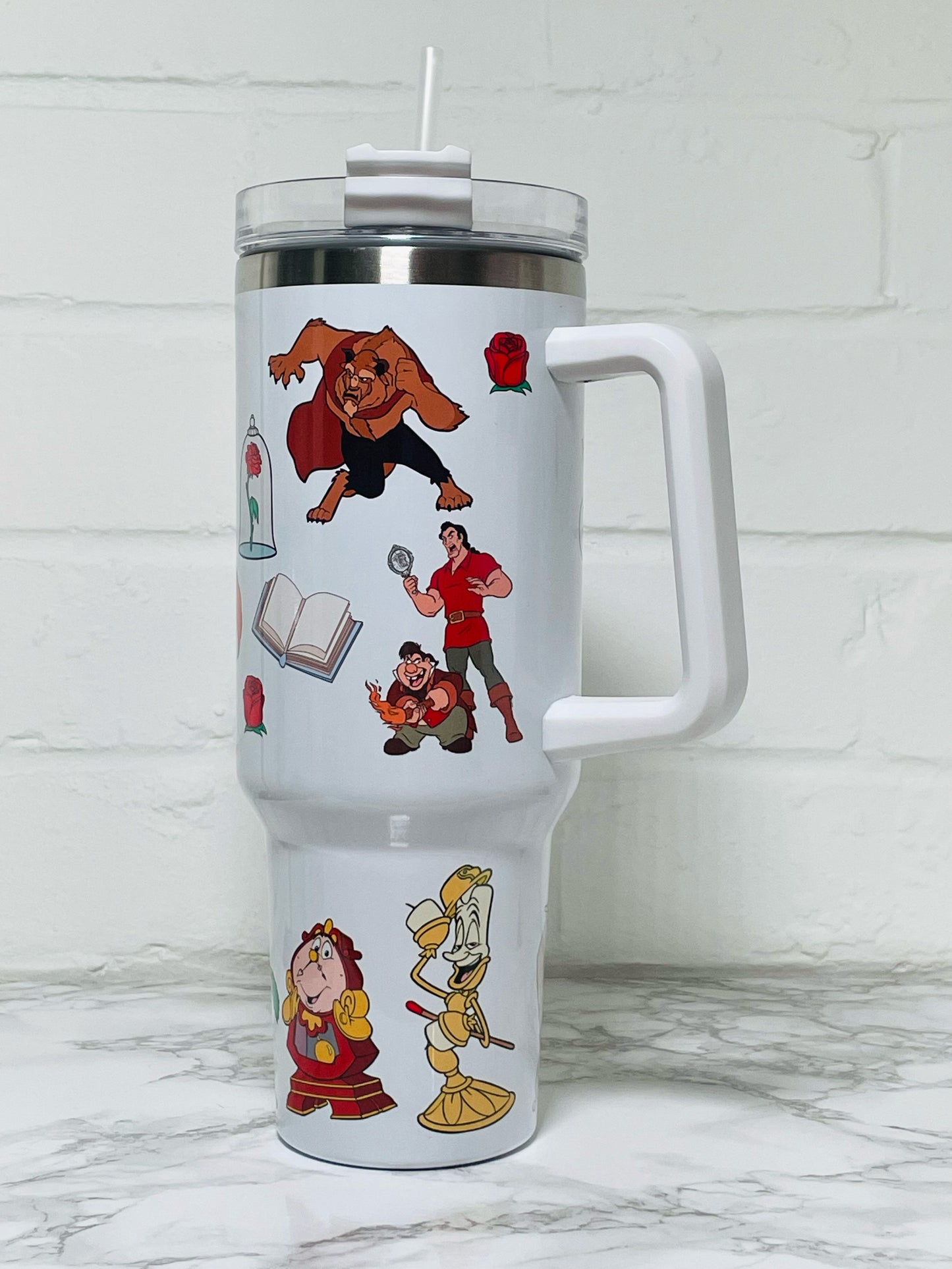 40oz Custom Quencher Tumbler – Beauty for Beast Inspired