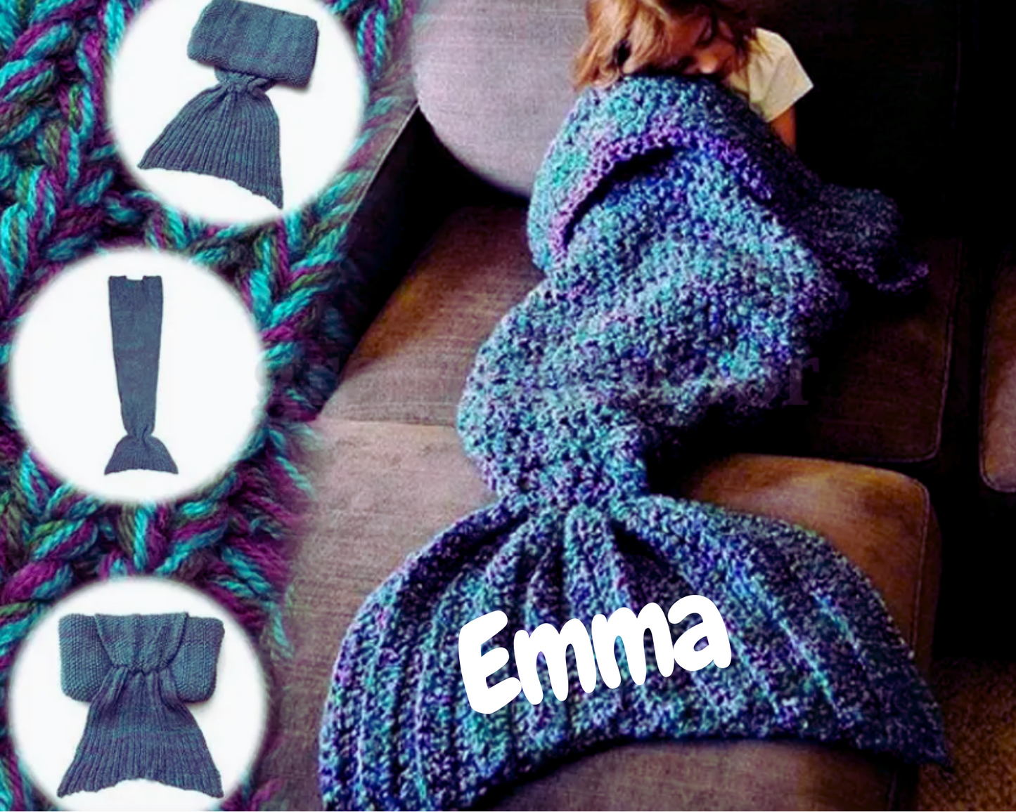 Customizable Mermaid Blanket - Adult and Children