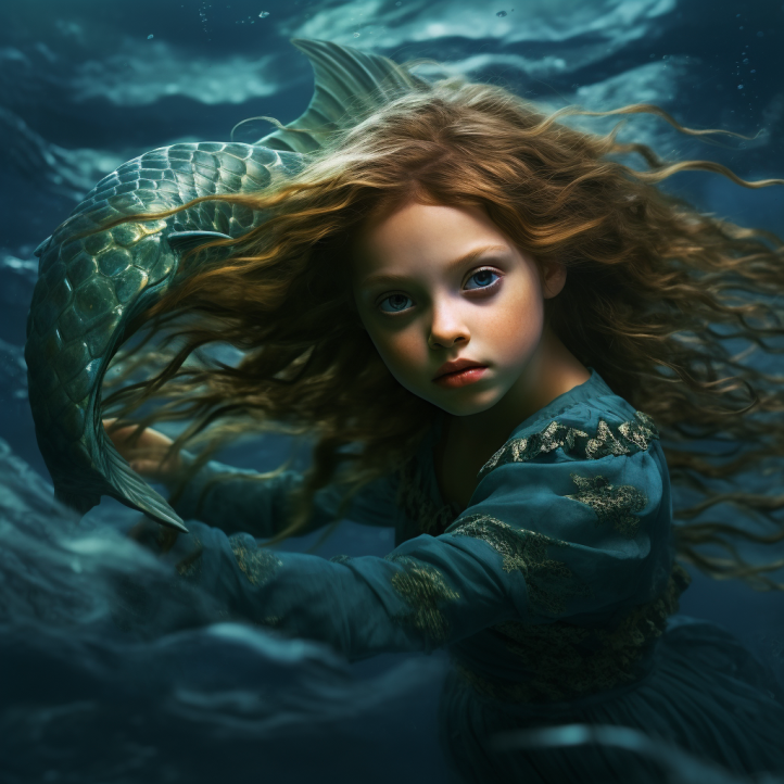 "Whispering Waves: Mystical Mermaid Tales for Young Adventurers" - A captivating storybook featuring enchanting underwater adventures with mermaids. Join a group of young adventurers on a journey through vibrant landscapes and magical encounters in the deep sea. Spark imagination and curiosity with this beautifully illustrated book for children ages 6-9. Ideal for digital book covers and visually impaired readers. Dive into the magic of mermaids today!