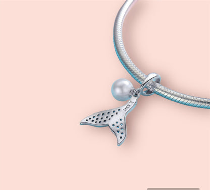 Little Mermaid Tail Necklace - 925 Silver, featuring an exquisite mermaid tail design, a whimsical and elegant accessory for women and girls."