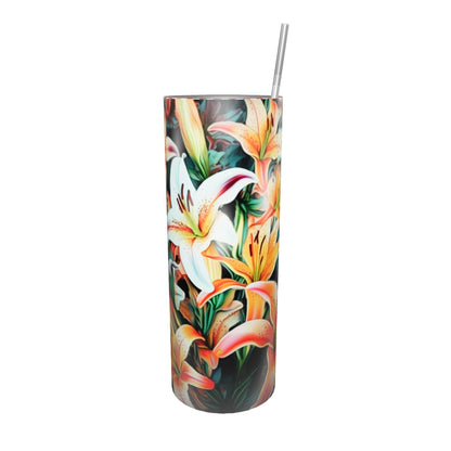 Limited Edition starbucks mermaid, starbucks tumbler, starbucks coffee cup, starbucks matte black, starbucks pumkin mug, starbucks you are here london, starbucks siren Stainless Steel Tumbler - Stylish and eco-friendly drinkware with metal straw, perfect for hot and cold beverages on the go." Lillies, flower, floral 