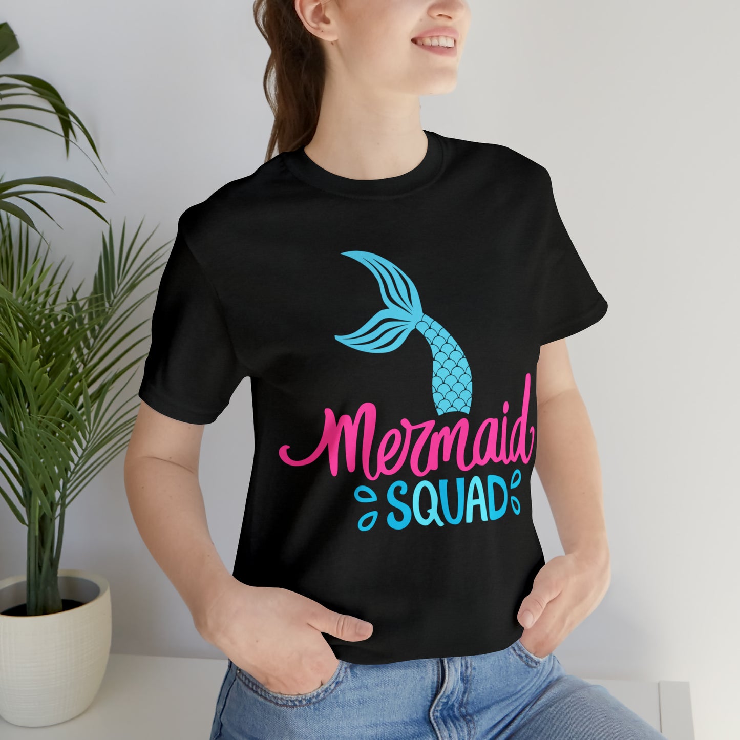 Be a Mermaid T-Shirt - Unisex jersey tee with an enchanting design, soft cotton fabric, and ribbed knit collars, perfect for mermaid enthusiasts and lovers of mermaid-inspired clothing."