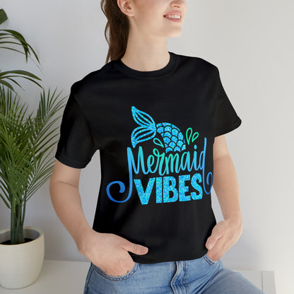 Mermaid Vives T-Shirt - Unisex jersey tee with an enchanting design, soft cotton fabric, and ribbed knit collars, perfect for mermaid enthusiasts and lovers of mermaid-inspired clothing."