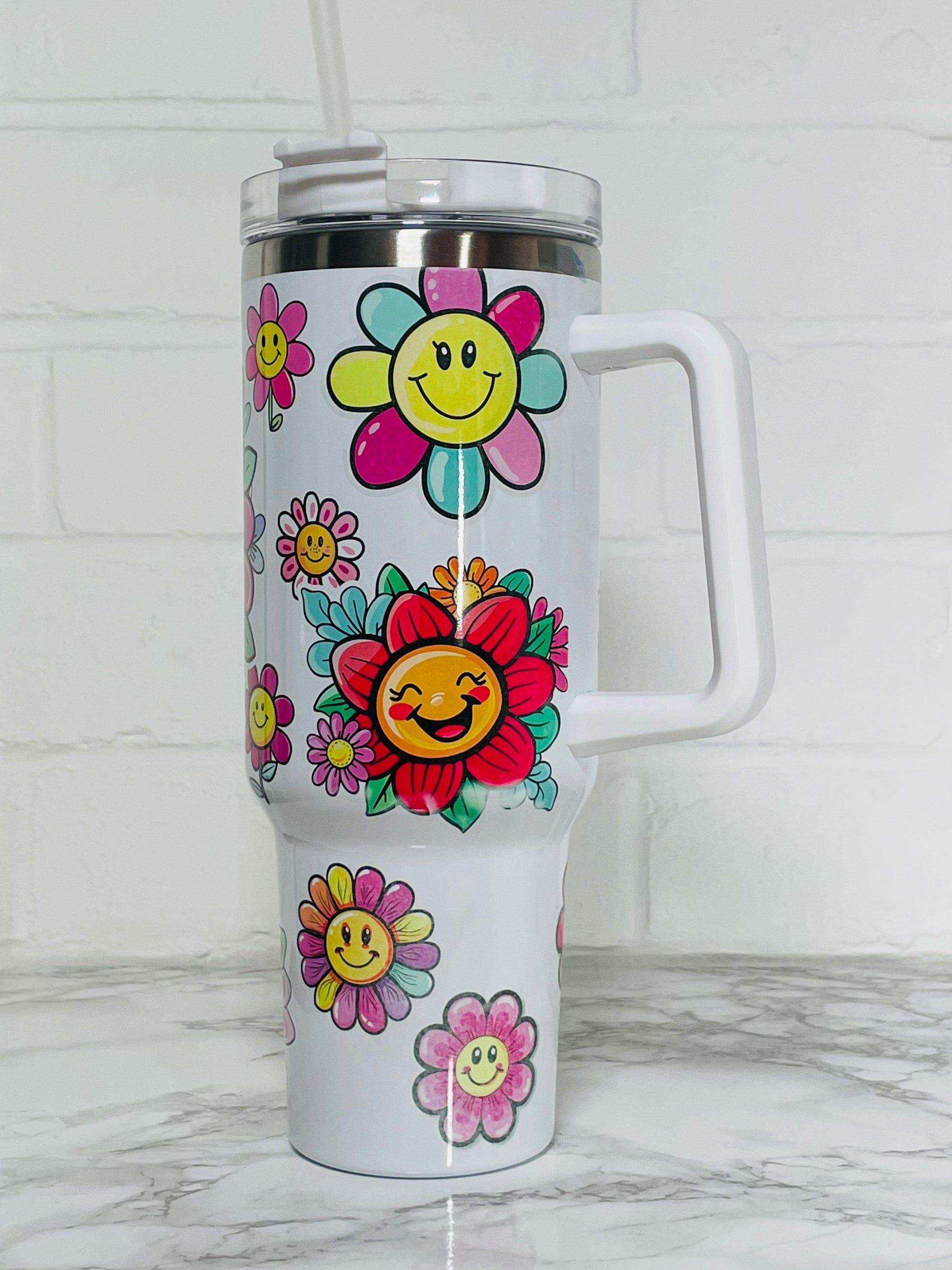 40oz Custom Quencher Tumbler with personalized, durable design, made to order ideal for holiday and birthday gifts, hand wash recommended.