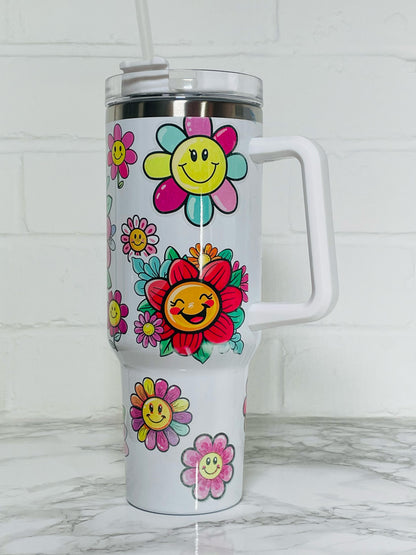 40oz Custom Quencher Tumbler with personalized, durable design, made to order ideal for holiday and birthday gifts, hand wash recommended.