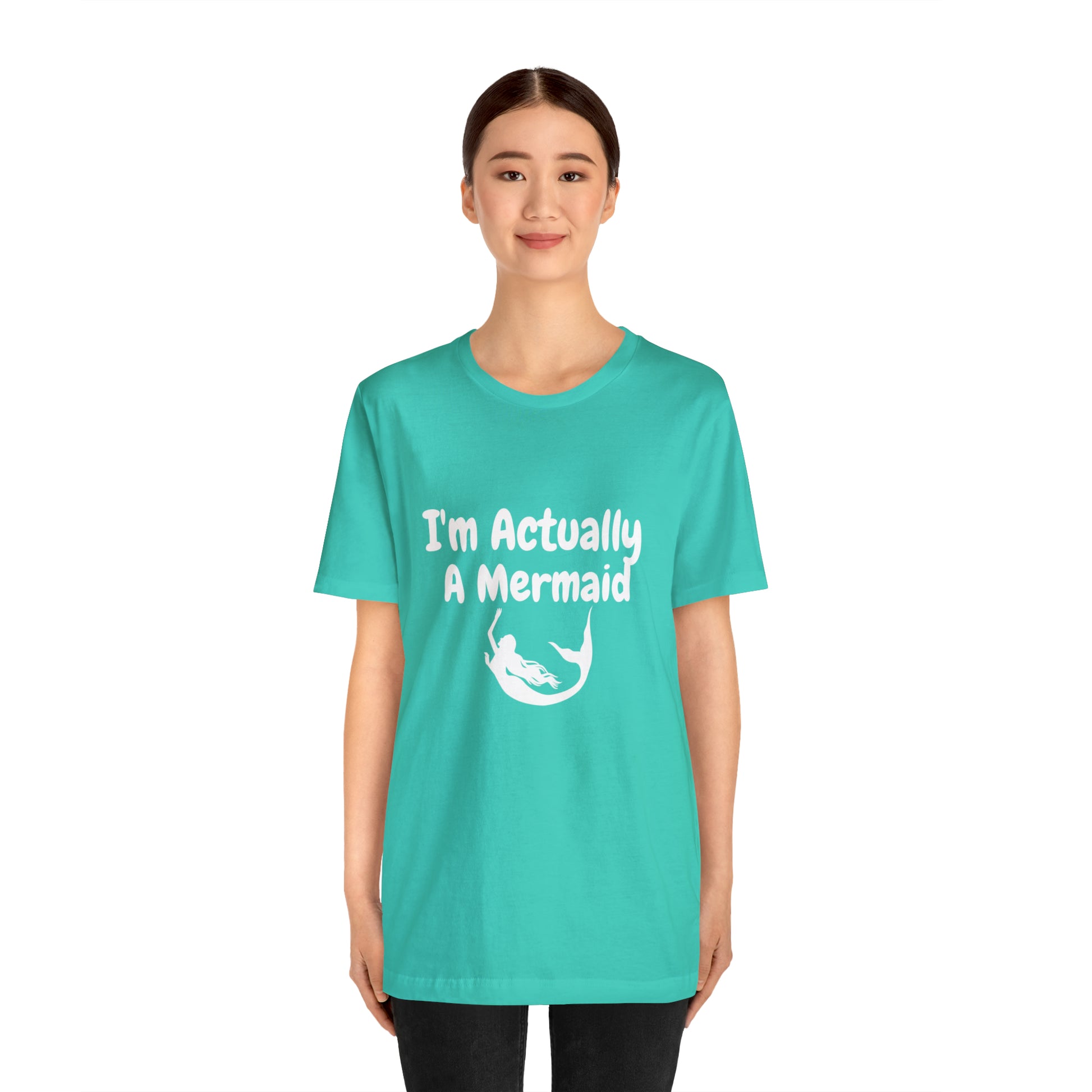 Be a Mermaid T-Shirt - Unisex jersey tee with an enchanting design, soft cotton fabric, and ribbed knit collars, perfect for mermaid enthusiasts and lovers of mermaid-inspired clothing.