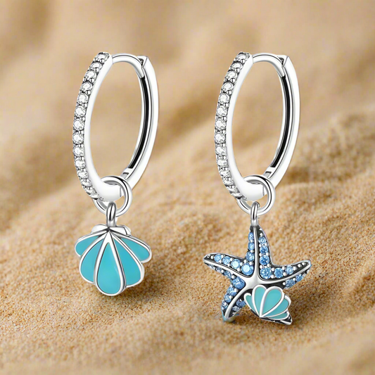 Glow-in-the-Dark  Shell & Starfish Earrings