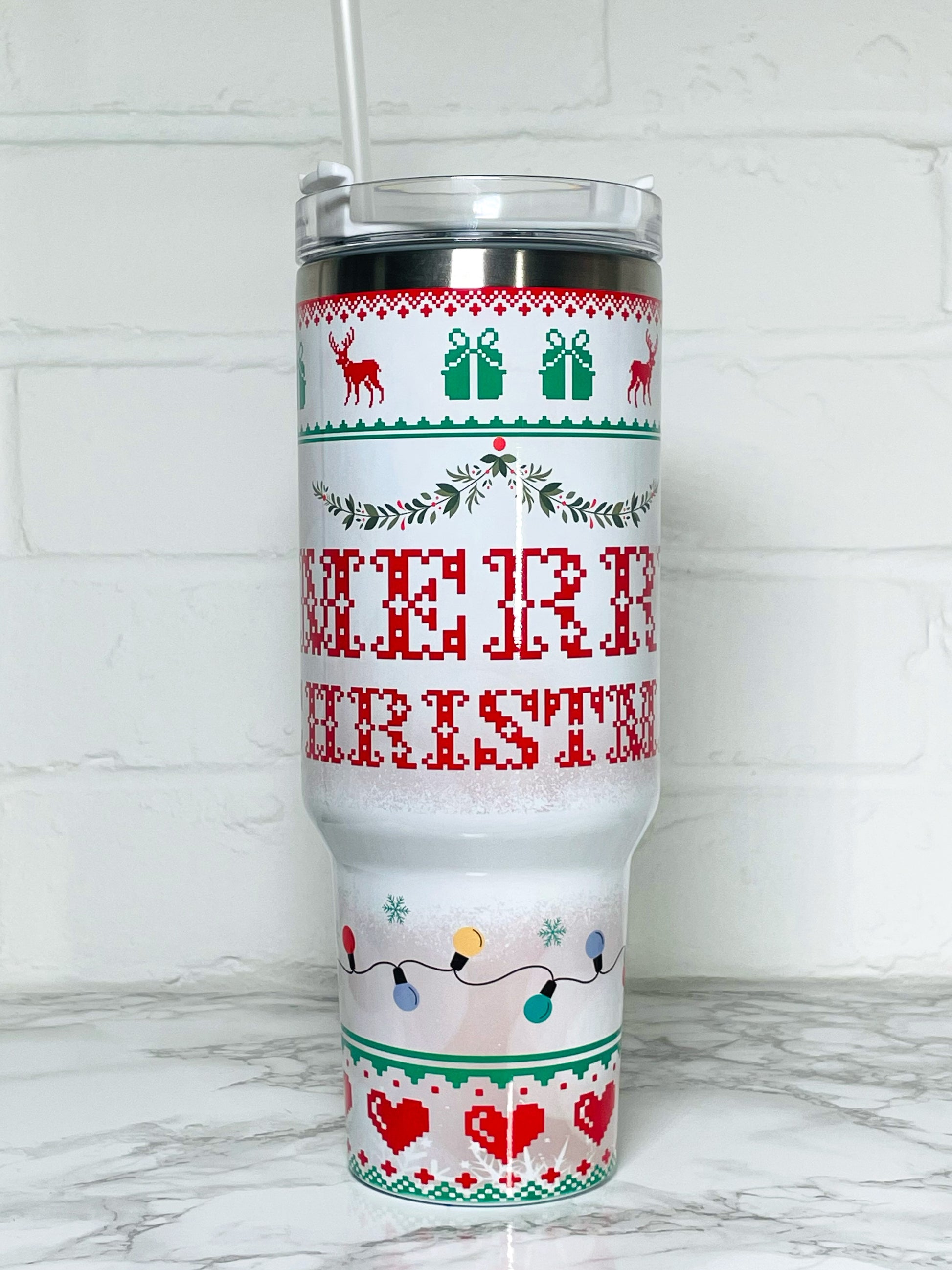 40oz Custom Quencher Tumbler with personalized, durable design, made to order—ideal for holiday and birthday gifts, hand wash recommended