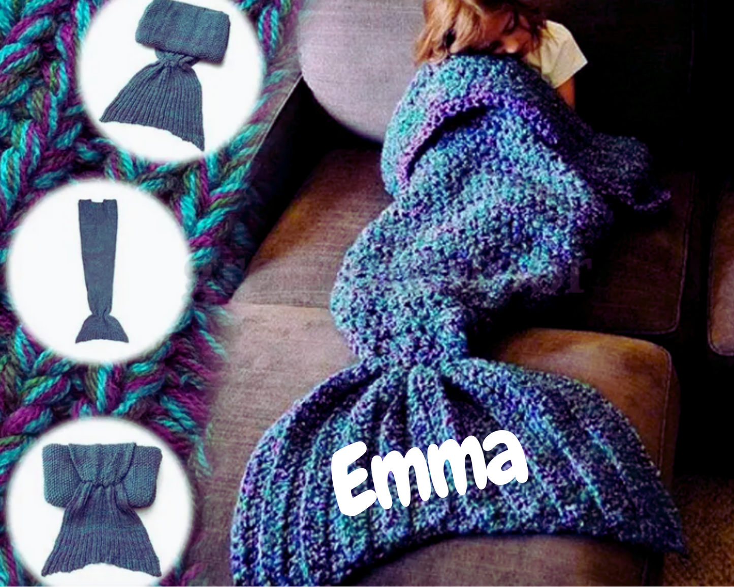 Custom Made Mermaid Blanket - Adult and Children