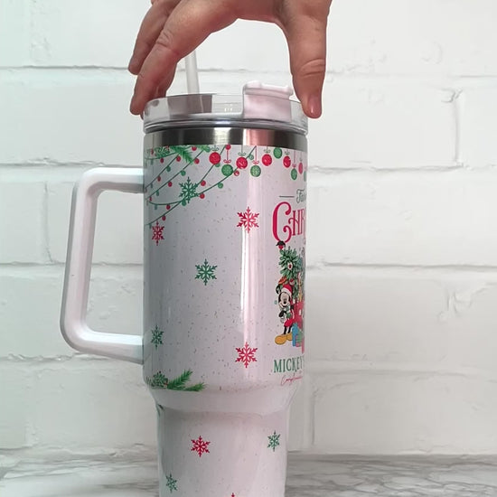 Personalized 40oz Custom Quencher Tumbler with hand wash care instructions, ideal for gifting during holidays and special occasions Christmas tree 